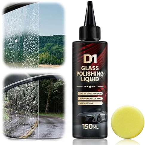 Auto Glass Scratch Care Polishing Fluid, 2025 New Car Oil Film Remover,Car Polish, Powerful Water Spot Remover, Removes Swirls, Scratches, Wiper Marks & Oil Film (1)