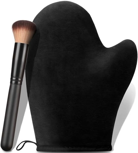 Tanning Mitt Self Tanner Mitt 2 in 1 Set Self Tanning Mitt – Self Tan Mitt Tanning Glove Tanning Mitts Self Tanner Brush for Self Tan Mit for Streak-Resistant Tanning Application for Face,Body