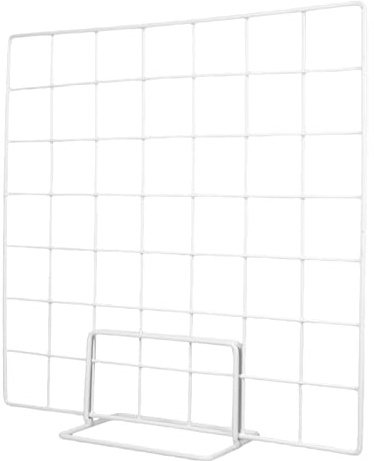 DECHOUS Drahtgitter Displayständer aus Eisen mit Sockel Multifunktionales Gitterpaneel für Verkaufsstände und Kunstpräsentationen Einfacher Aufbau Robuste Konstruktion 35x35cm Weiß