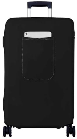 Morbuy Elastisch Kofferschutzhülle, Groß Kofferhülle Schwarz mit Reißverschluss, Suitcase Luggage Cover mit Großer Tasche, Waschbar, Kratzfest 25 bis 28 Zoll