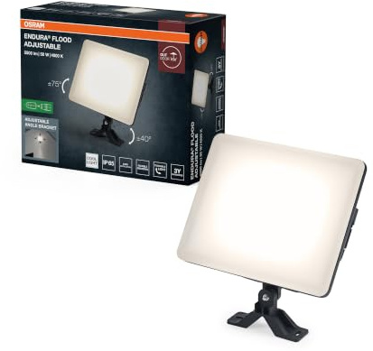 OSRAM ENDURA Flood Reflector LED Ajustable, 50W, 4250lm, 4000K blanco frío, Negro, Aluminio, ajustable, IP65