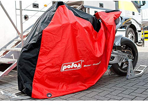 POLO Outdoor Abdeckplane für Motorrad - Rot/Schwarz - Wasserdicht - Gr. L neutral 41