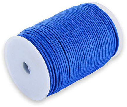 Auroris 100m Rolle Baumwollband rund 1mm Farbe: blau
