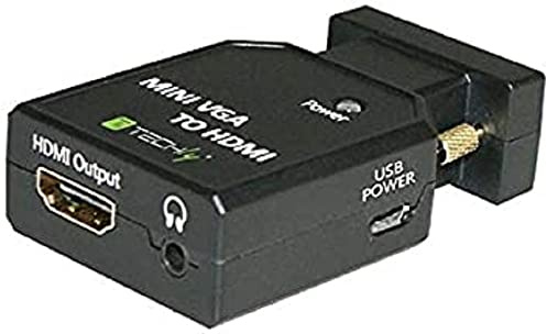 Techly 026517 Mini Convertitore da VGA e Audio a HDMI Nero