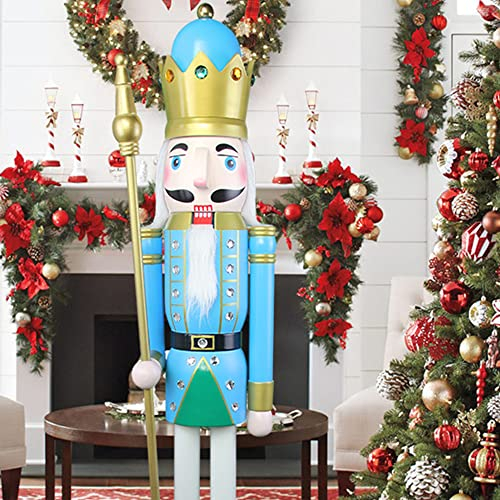 ECOM-CDL - Cascanueces gigante de madera, diseño rey/soldado (121,92 - 152,4 - 182,88 cm)