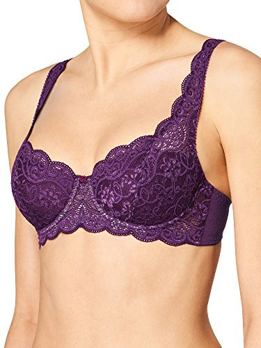 Triumph Women's Half Cup Bra Amourette 300 WHP, Non-Padded Wired Bra, Purple (Plum Purple 3651), 34D(Manufacturer 75D)