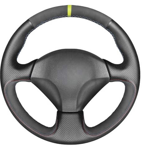 Mewant Handnähen DIY Schwarz Echtleder und Wildleder Auto Lenkradbezug für Honda S2000 2000-2009 / Civic (SI) 2002-2005 / Insight 2000-2006 / Acura RSX 2002-2006