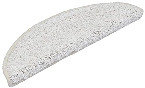 vidaXL Stufenmatten 15 STK. 56x17x3 cm Weiß Halbrund