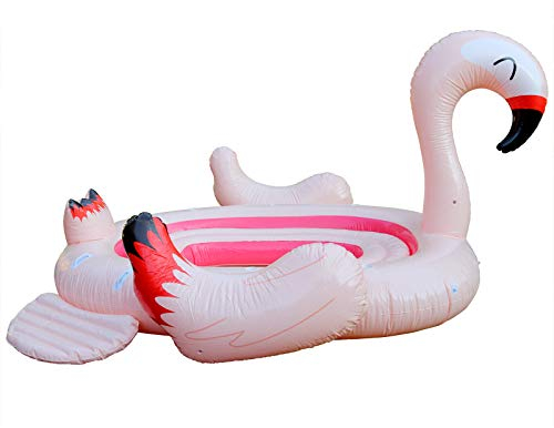 Inflatafun Giant Inflatable Flamingo Party Island Swimming Pool Raft Boat Beach Lounger