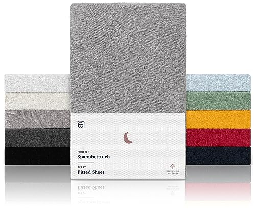 Blumtal® Frottee Spannbettlaken 140x200 cm im 2er Set - OEKO-TEX zertifiziertes Spannbettlaken 140x200 cm - Frottee für Matratzenhöhe bis 25cm - wärmend