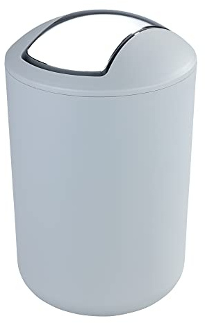 Basera Kosmetikeimer mit Schwingdeckel 6,5 Liter (Grau) | Badmülleimer bruchsicher in verschiedenen Farben