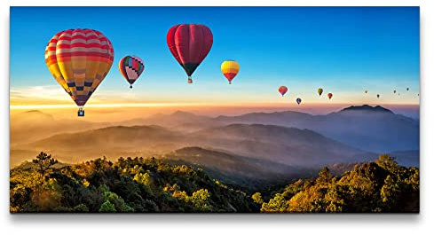 Paul Sinus Leinwandbild 120x60cm Landschaft Berge Heißluftballons Horizont Freiheit