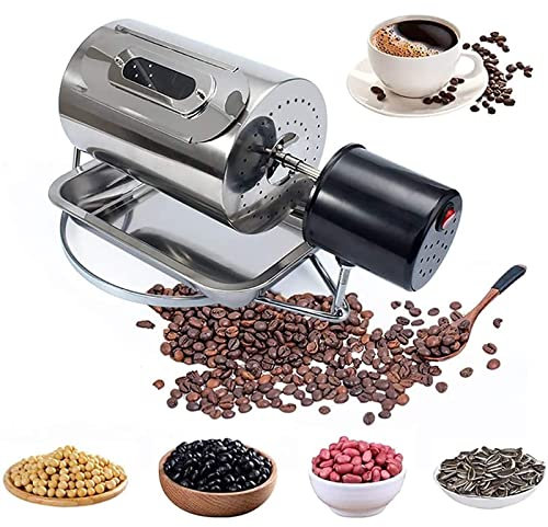 Coffee Roaster, Stainless Steel Drum Type Electric Coffee Bean Roaster Machine, Nuts Coffee Beans Baking Machine, for Home or Coffee Shop Use