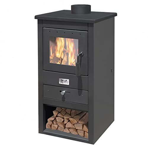 Decor Space Stufa a legna Athena 10,7 kW h 86 cm in acciaio verniciato caminetto Made in Italy