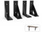 SPOROOT Regalhalterung, Schwarz Metall Regalwinkel 75 x 100 mm, Regalträger Winkel für Regale, Winkel Regal Schwimmenden Regal L Klammern 4Pcs