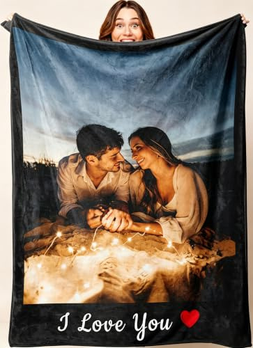 Mraxovid Personalisierte Überwurfdecke, anpassbare Fotodecke, Geschenke für Sie oder Ihn, Familie und Freunde, individuelle Geschenke, besondere Erinnerung, Andenken, Geschenk, 150 x 200 cm