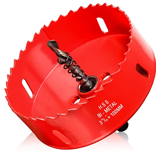 100mm Hole Saws Cutter, Bi-Metal Wood Drill Bit for Cutting Plywood, Fiberglass, PVC Board, Plastic and Drywall