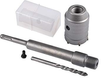 YyDDs 45mm Concrete Hole Saw Wall + 200mm Connecting Rod + Drill Bit+Positioning Screw,for Brick Concrete Walls Air Conditioning Openings