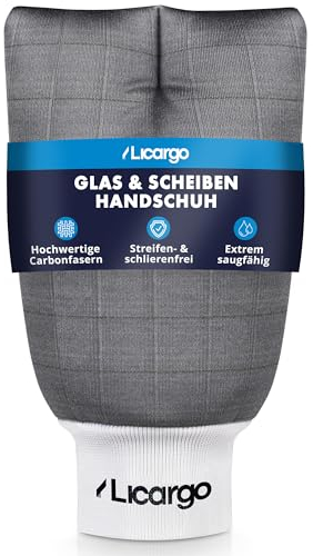 LICARGO® Carbon Handschuh für Streifenfreie Scheiben - Mikrofaser Glastuch mit Saugkraft - Fenstertuch Auto für Glas & Scheiben