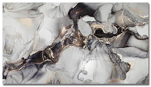 UEHVVF Marmor Leinwand Poster Schwarz Gold Bild Modern Abstrakt Print Home Gast Wanddekoration Aufhänger Rahmenlos (Schwarzes Gold,30 * 40CM)