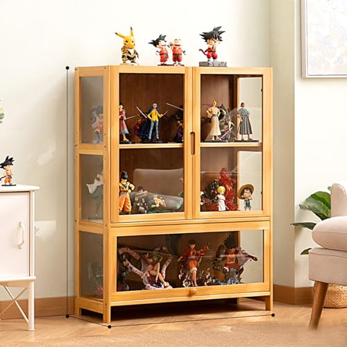 JSDMBD Acryl-Display-Riser-Regal für Pops-Figuren, klarer großer 3-Stufen-Display-Ständer Eckvitrine Glasvitrine Standvitrine Acryl Vitrine Doppeltüren mit Großer Kapazität Sammlervitrine