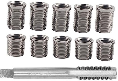 QANYEGN Reparaturwerkzeug Für Zündkerzengewinde, M10 X 1,0-Schraube, M12 X 1,0 Gewindebohrer, Autozubehör-Hardware-Kit, Gewindeeinsatz-Zündkerze Für inmotoren, Generatoren