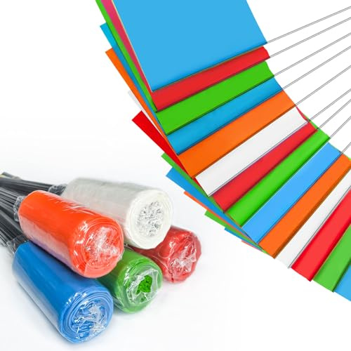 Zozen Lot de 500 drapeaux de marquage / 100 x 5 couleurs / 38,1 x 10,2 x | Marqueurs inscriptibles pour pelouse, irrigation, paysage, arrosage, enquête et dressage de chien.