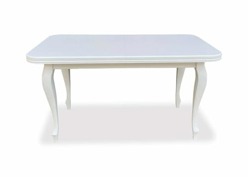 Ares Meble Vitkor Esstisch Ausziehbar - Esszimmertisch Ausziehbar - Esstisch 10 Personen - Holztisch Esszimmer - Ausziehbarer Esstisch Massiv - Esstisch 160x90 cm (240 cm nach dem Auslegen) - Weiß