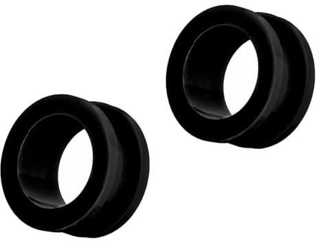 Decentraland 2 Stück Schwarzes Acryl Dual Ausgestellt Ohrstöpsel Tunnel Piercing-Schmuck 2g(6mm)