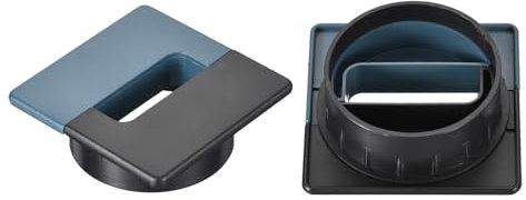 sourcing map 2Pcs Cable Hole Cover, 2-3/8(60mm) ABS Square Desk Wire Cord Cable Grommets Hole Cover for Office PC Desk Cable Cord Organizer, Black Blue