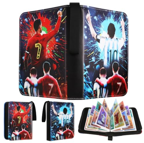 Football Card Binder, Trading Card Album for Football Card Collection Folder with 65 Page 520 Card Capacity Football Card Holder with Detachable Binder for Game Cards, Sports Star Cards