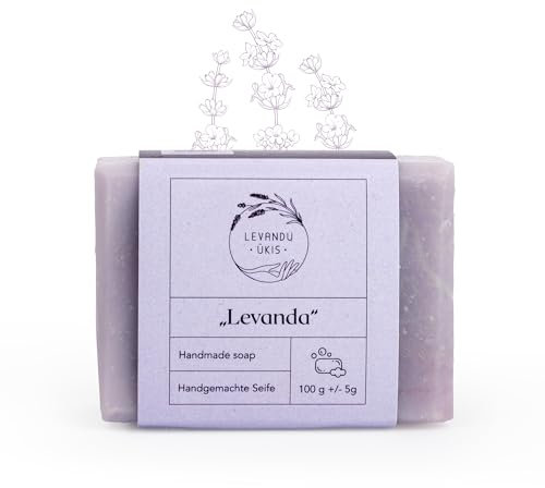 Vegane Lavendelseife für alle Hauttypen – Natürliche Duschseife & Shampoo – Handgemachte Seife mit pflegenden Ölen – Sanfte Reinigung & entspannender Duft – Levandu Ukis