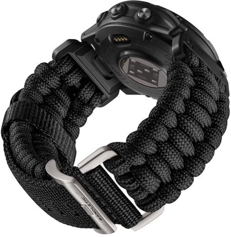 Bandletic Compatible with Garmin Fenix 6/6 Pro/7/7 Pro/Fenix 8/E 47mm Strap | 22mm Watch Strap Quick Fit Rugged Nylon Braided Sport Band for Epix 2/Epix 2 Pro 47mm/Forerunner 945/965/955/Instinct 2
