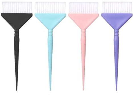 Classic Hair Dye Brushes,4 pcs Multi-Color Tint Brushes – Standard Size, Versatile Hair Dye Brushes for Professional Coloring, Reusable and Washable