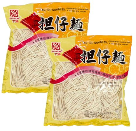 Fideos finos estilo Tan Tzu taiwaneses 340 g pack 2 noodles de trigo de cocción rápida para sopas, wok y platos con salsa