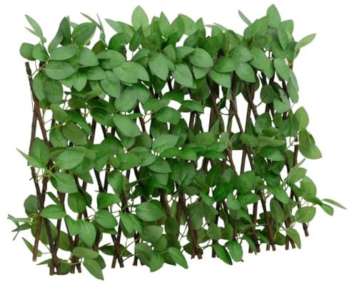 Xichuzi Rankgitter mit Künstlichem Efeu 5 STK. Erweiterbar 180x30 cm, Rankhilfe, Spaliere Und Rankhilfen, Kletterhilfe Für Pflanzen, Rosenstütze, Tomatenturm, Kletterrosen, Rosenrankgitter - 366585