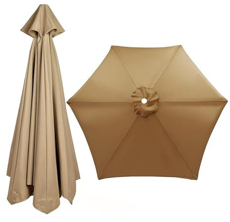 Toile de rechange résistante aux UV et lavable pour parasol de table de marché (kaki, 2,50 m)
