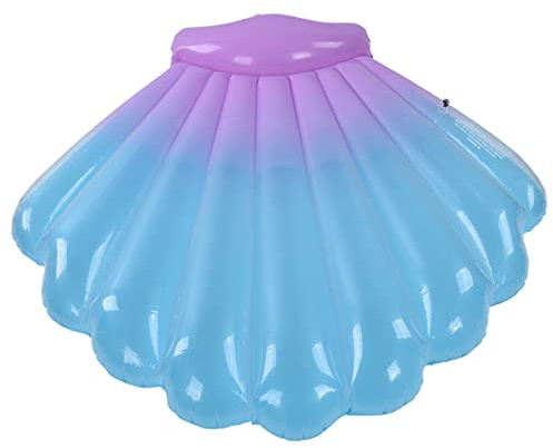 Flotteurs de Plage, Décorations de Fête de Sirène avec Lit Flottant Gonflable Léger en PVC, Lit Flottant de Piscine en Forme de Coquille, Radeau Gonflable de Lit Flottant d'eau