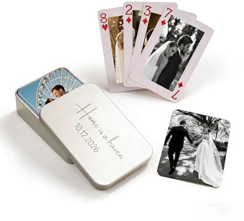 LongGenius Individuelle Spielkarten mit Fotos, personalisierte Fotokarten für Hochzeiten, kreatives Hochzeitsgeschenk, Alternative zu herkömmlichen Fotoalben