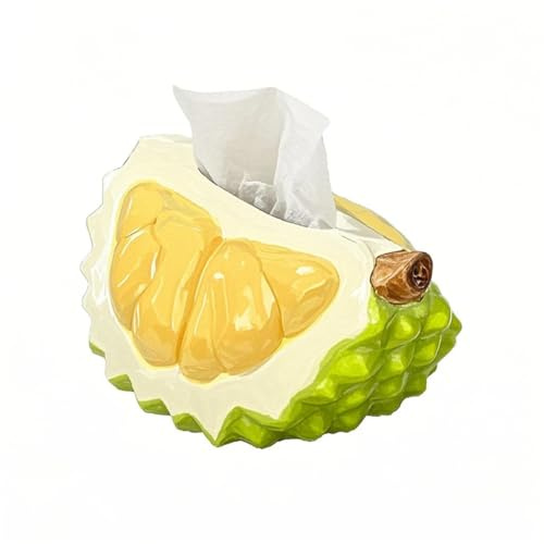 YGMXZL Durian Tissue Box,Lustiger Serviettenhalter mit Fruchtdesign, Aufbewahrungsbox für Taschentücher & Küchenpapier, Deko für Nachttisch, Wohnzimmer & Büro