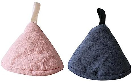 Alipis 2pezzi Presine Mini Guanti Da Forno in Cotone Coperture Protettive Per Manici Pentole Triangolari Resistenti Al Calore Design Appendiabile Colori Casual