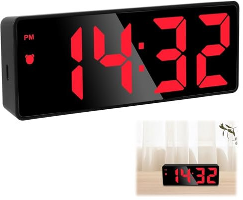 Wecker Digital Uhr, LED Digitaler Wecker Digitaluhr Tragbarer mit Ladestation Zeit Datum Temperatur Schlummerfunktion Einstellbar wecker Kinder für Schlafzimmer Licht USB Wiederaufladbar 3 Helligkeit