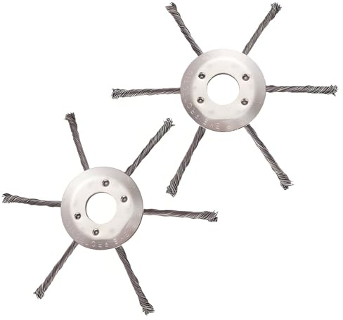 AGSYFFD 2x robuster Stahldraht-Rasentrimmerkopf – 200mm Universal-Freischneider für Benzin-Rasenmäher, langlebiges Knotendraht-Design, Schneidkopf (6 Köpfe)