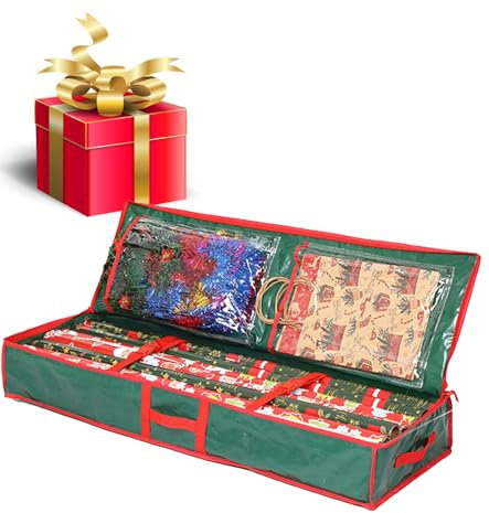 TAKONE Geschenkpapier Aufbewahrung XL 103x36x15,4 cm Organizer PE | XL Größe | 103x36x15,4 cm | bis 30 Rollen | PE Material | wasserabweisend