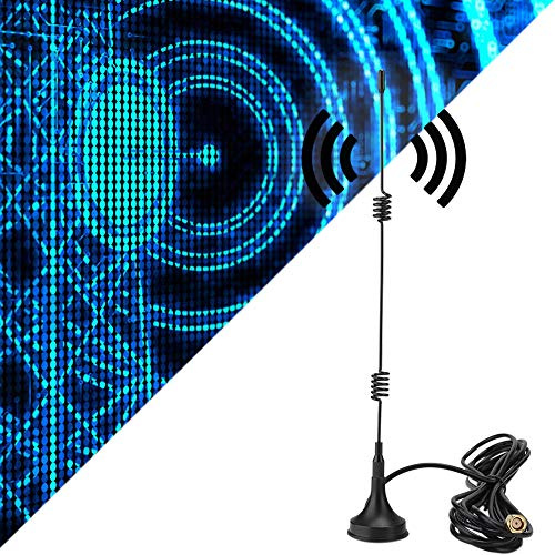 lyrlody Antena de Montaje Magnético, Antena WiFi de Alta Ganancia de 8dBi, 23 Cm de, 50W para Enrutador de Módulo Inalámbrico (10 Metros de Largo)
