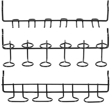 QUARKZMAN 6 Pezzi Portautensili Per Pannello Forato Porta Cacciaviti Pinze Gancio Accessori Scaffalature Display Anelli Multipli Porta Attrezzi Per Negozio Officina Banco Di Lavoro Nero