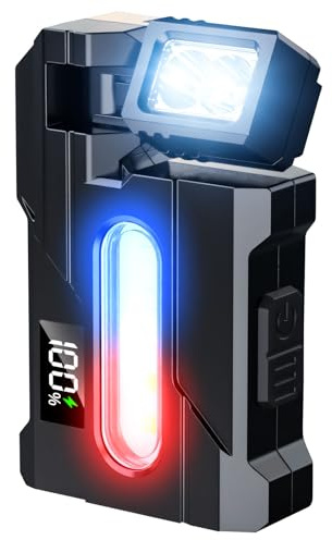 Timasser Mini Taschenlampe Schlüsselanhänger, Taschenlampe Klein mit 3 Modi 400 Lumen Wasserdicht Schlüsselanhänger Key Light USB Mini LED Lampe mit zwei Leuchten und Drehbarem Magneten Für Camping