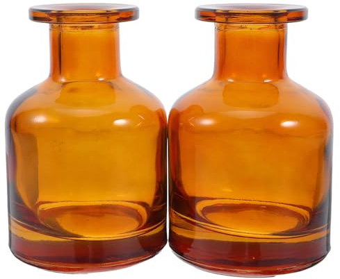 EPIGEIST 2 Botellas Difusoras de Vidrio Cilíndricas, Rellenable y Fáciles de Limpiar, para Aromaterapia en Oficina y Coche
