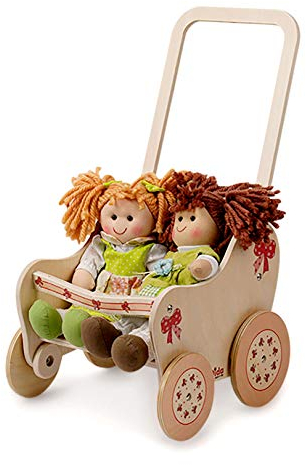 Dida - Der Puppenbuggy Aus Holz Dekoration Schleife Ist EIN Holzpuppenwagen Für Kleinkinder Nützlich Auch Als Lauflern Wagen