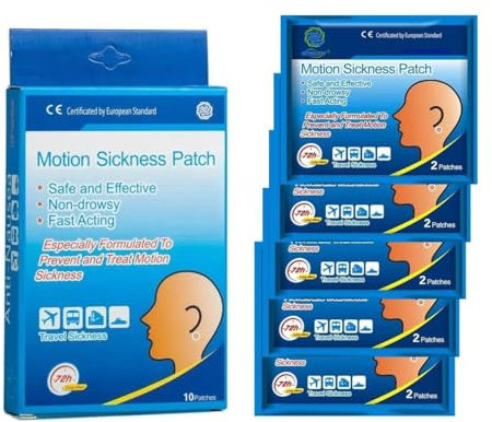 KONGDY® Motion Sickness Patches Anti Nausea Travel Pain Relief Car Sea Air CE FDA Certified (10)